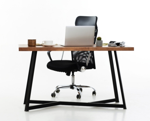 comfortable office chair near table with modern computer
