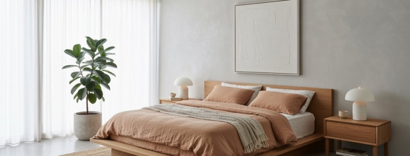 ruhige moderne Schlafzimmergestaltung
